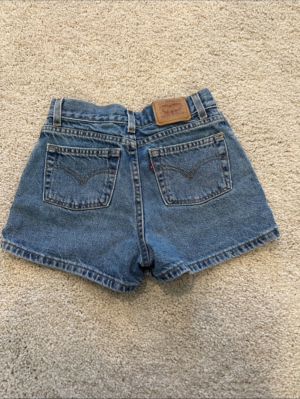 Levi's Medium Blue Denim High-Rise Kids Shorts
